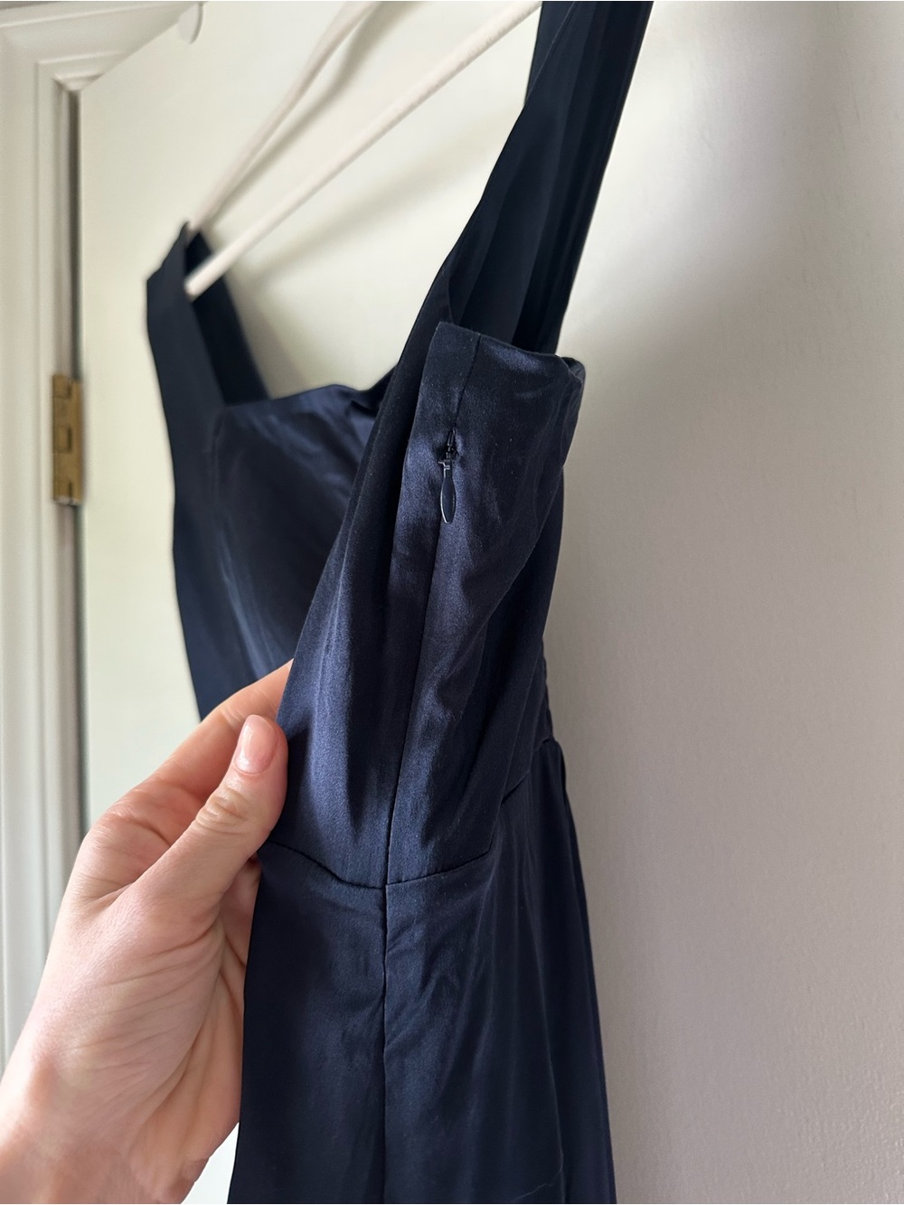 Navy Quince Satin Midi Dress - Picture 6 of 10